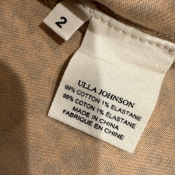 Ulla‎ Johnson Leopard Print Long Puff Sleeve Women's Thick Denim Blouse Top Sz 2 - Picture 7 of 9